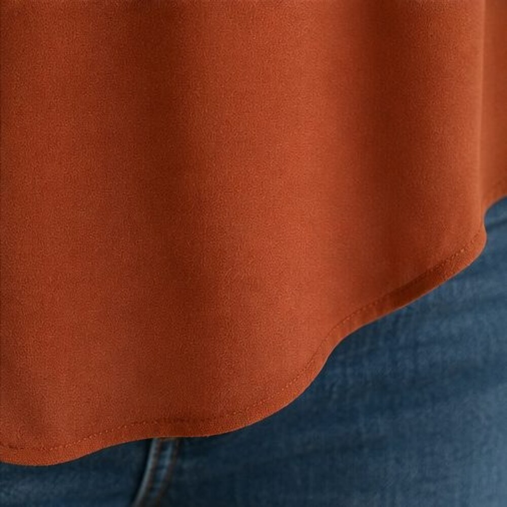 Rust Ruffle Collar Blouse - Picture 6 of 6